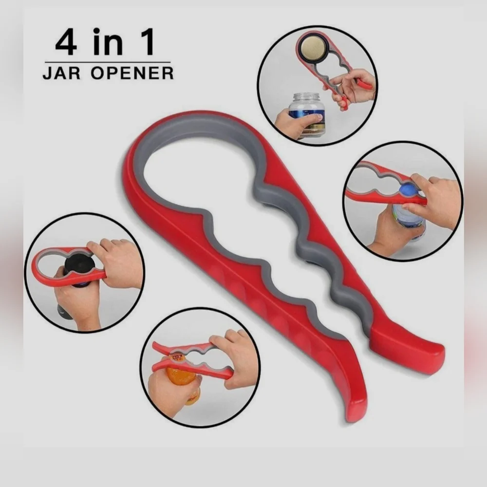 New Red 4 in 1 Jar Opener